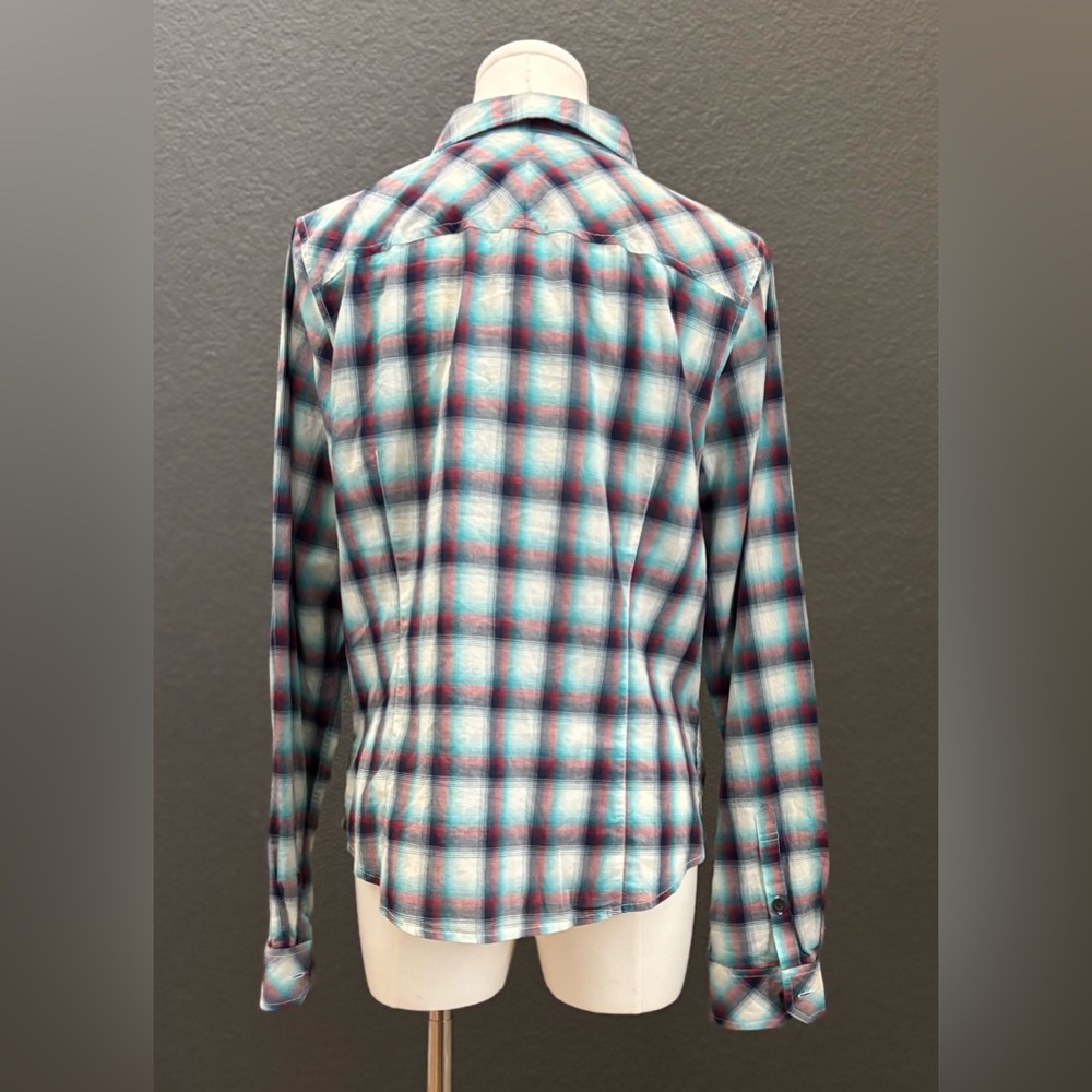 🫐3/$40🫐 NWT GAP Plaid, long-sleeve, 100% lightweight cotton shirt - Picture 4 of 17